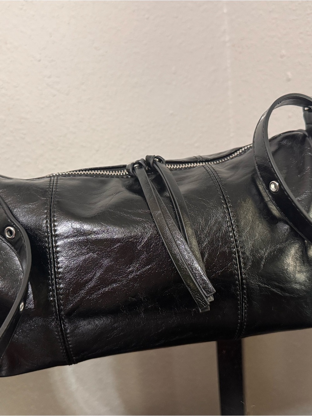 Antik Kraft Black Shoulder Bag with Silver Hardware - Picture 12 of 16